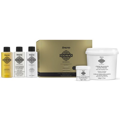 Permanent relaxer kit Gold Black with guanidine & creatine 425ml