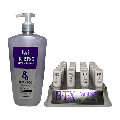 Kit Hair Botox B&B Grape and Hyaluronic BTX Mousse 21 products