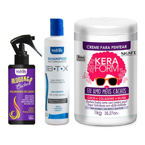 Relax curls kit Hidran Keratin and D-Panthenol 3 products
