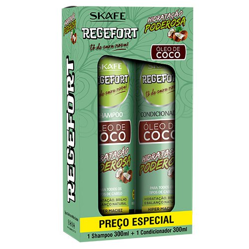 Kit Mantenimiento Skafe Regefort Hidratación Poderosa Coco 2x300ml