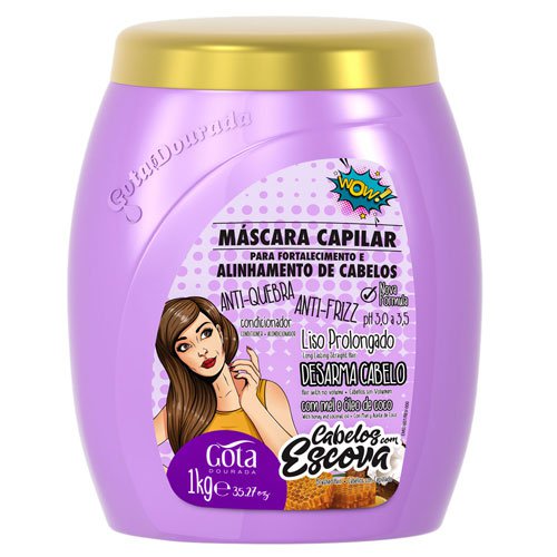 Mask Gota Dourada Straightened Hair with keratin 1Kg Mask Gota Dourada Straightened Hair with keratin 1Kg