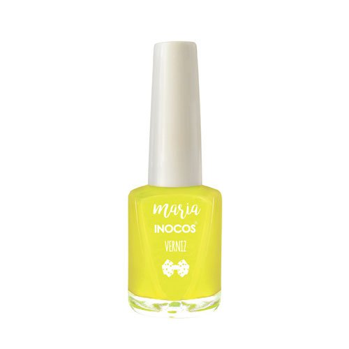 Esmalte de uñas Inocos Maria Lua amarillo fosforito ultracremoso 9ml