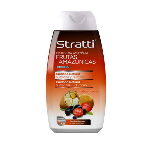 Champú Stratti Frutas Amazónicas cuidado natural con keratina sin sal 400ml