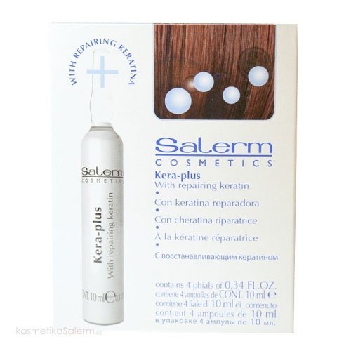 Kit de ampollas Salerm Kera-plus con keratina reparadora 4x10ml