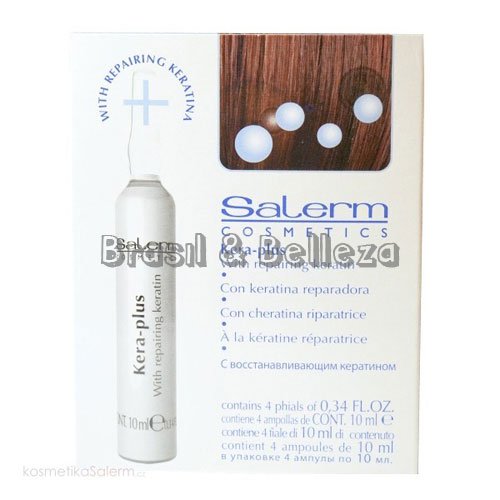 Kit de ampollas Salerm Kera-plus con keratina reparadora 4x10ml