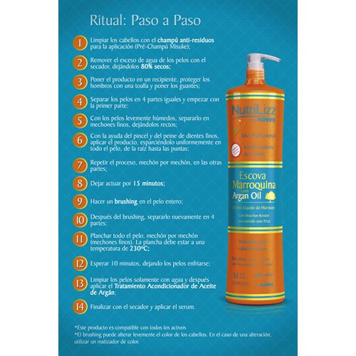 Alisado brasileño Nutrilizz con keratina y argán 1L