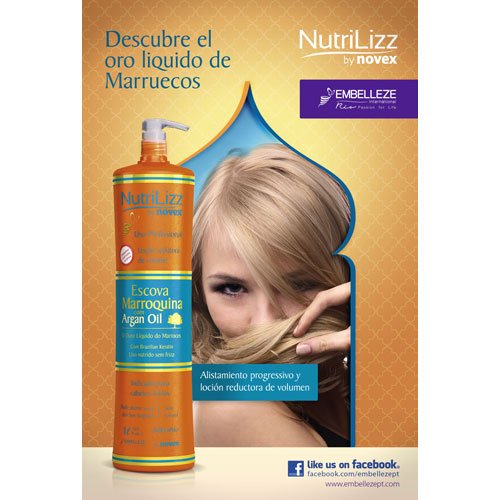 Alisado brasileño Nutrilizz con keratina y argán 1L