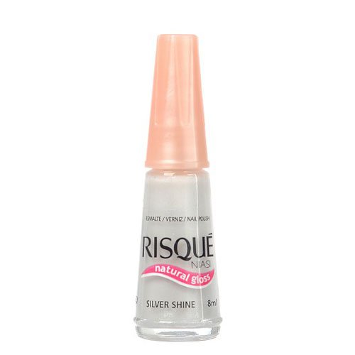 Esmalte de uñas Risqué Silver Shine plateado porcelana gloss 8ml