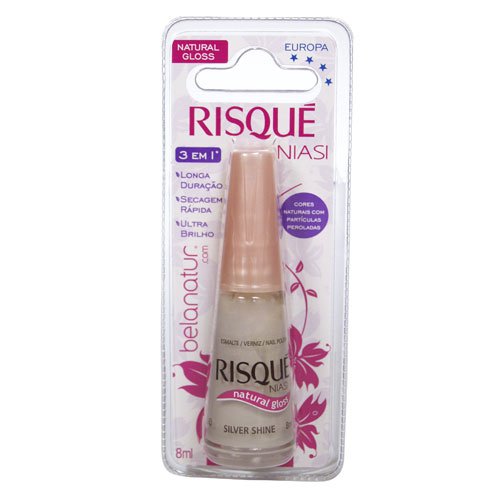 Esmalte de uñas Risqué Silver Shine plateado porcelana gloss 8ml