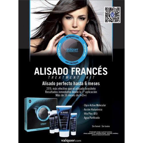 Kit alisado frances Valquer keratina y ácido hialurónico 210ml