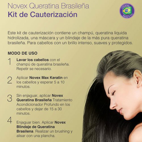 Kit tratamiento keratina Novex Queratina Brasileña 400ml 