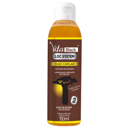 Aceite capilar VitaBlack Loc System baobab y ricino 150ml