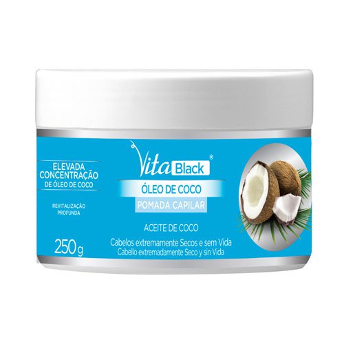 Pomada capilar VitaBlack Coco 250g Pomada capilar VitaBlack Coco 250g