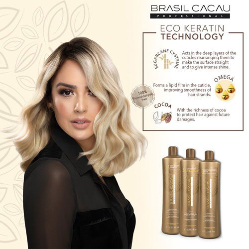 Brazilian straightening pack Cadiveu Brasil Cacau ECO with keratin 3x1L