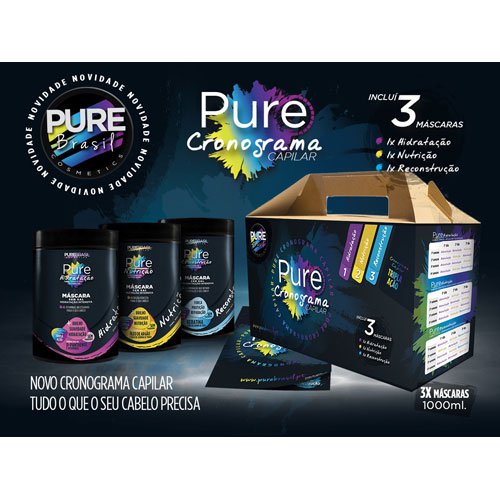 Kit PureBrasil Hair Chronograph hydration, nutrition & reconstruction 3x1Kg