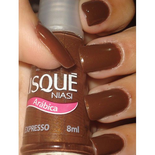 Nail polish Risqué Expresso brown metallic 8ml
