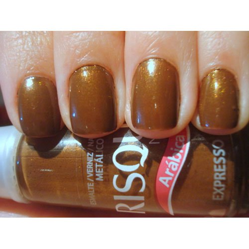 Nail polish Risqué Expresso brown metallic 8ml