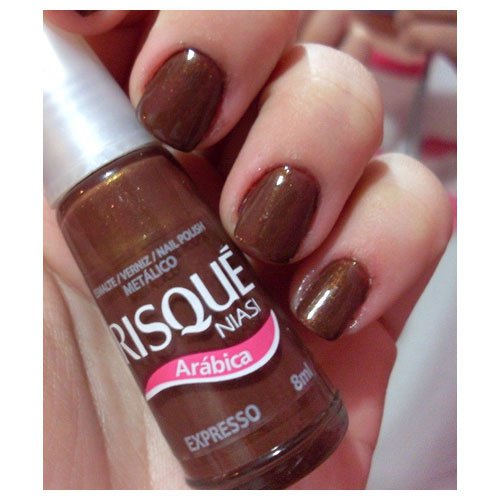 Nail polish Risqué Expresso brown metallic 8ml