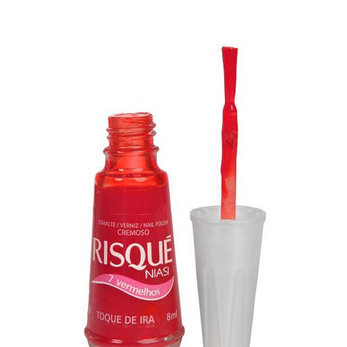 Esmalte de uñas Risqué Toque de Ira rojo coral cremoso 8ml