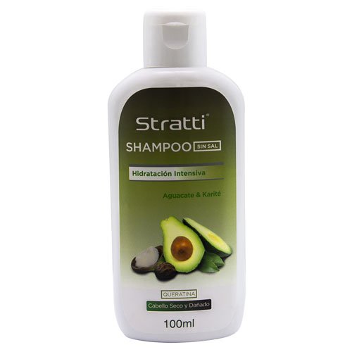 Champú minitalla Stratti Aguacate reparación y vitalidad con keratina sin sal 100ml