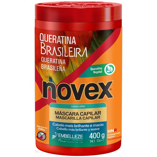 Mascarilla Novex Queratina Brasileña 400g BrasilyBelleza