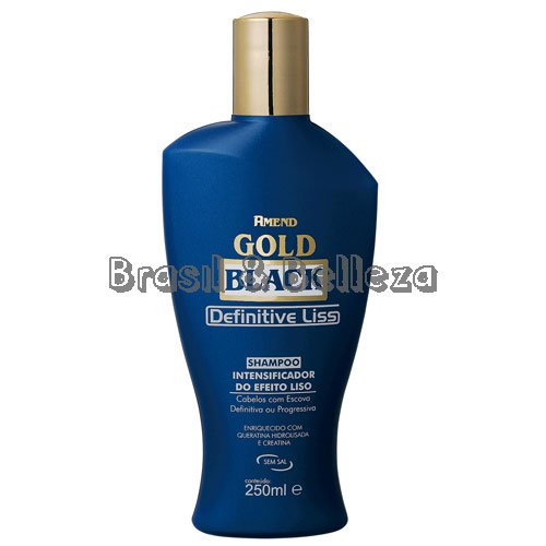 Champú Gold Black Definitive Liss con keratina sin sal 250ml