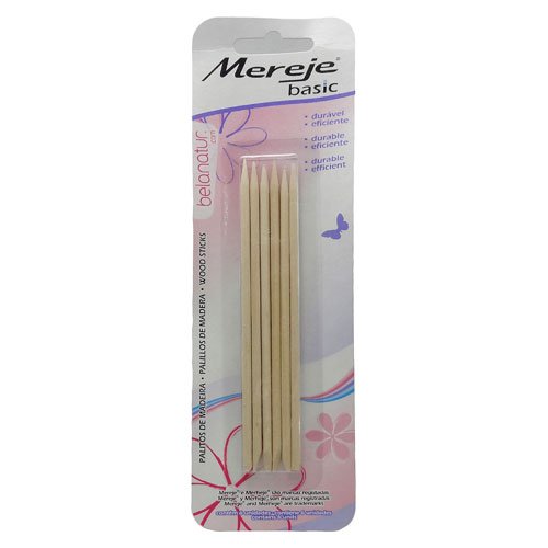 Wooden cuticle stick pack accessory for manicure 6 units