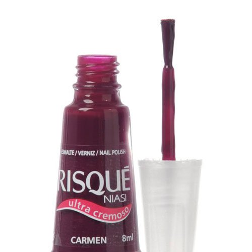 Esmalte de uñas Risqué Carmen berenjena ultracremoso 8ml