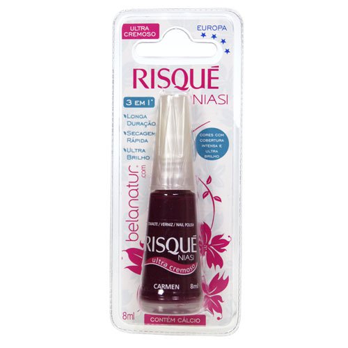 Esmalte de uñas Risqué Carmen berenjena ultracremoso 8ml