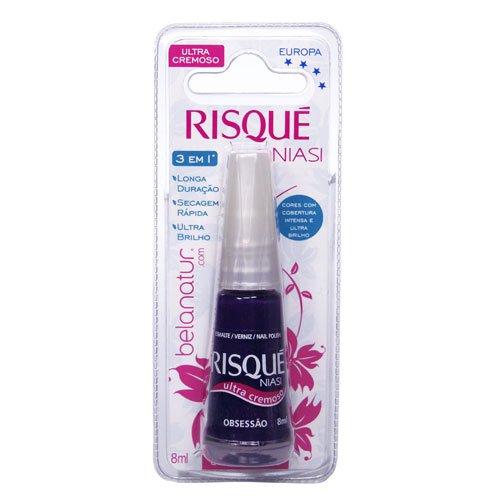 Esmalte de uñas Risqué Obsessao morado ultracremoso 8ml