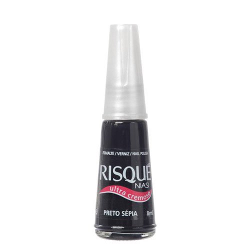 Esmalte de uñas Risqué Preto Sepia negro ultracremoso 8ml