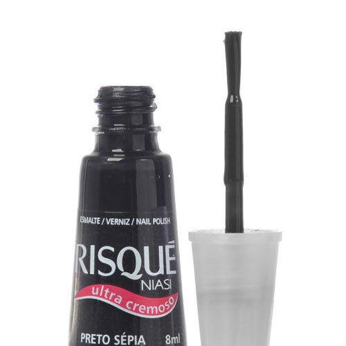 Esmalte de uñas Risqué Preto Sepia negro ultracremoso 8ml