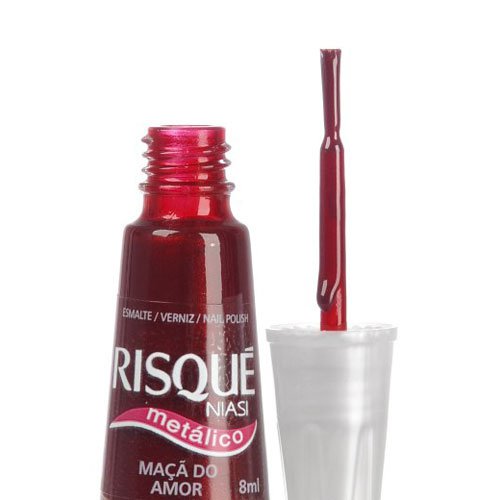 Esmalte de uñas Risqué Maçã do Amor rojo metalizado 8ml