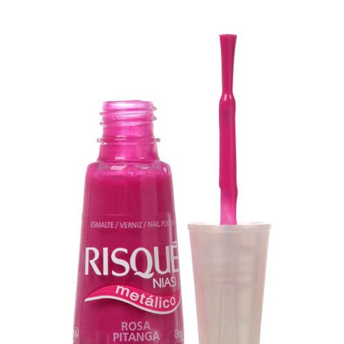 Esmalte de uñas Risqué Rosa Pitanga fucsia metalizado 8ml