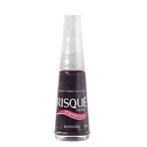 Esmalte de uñas Risqué Black Out grafito metalizado 8ml