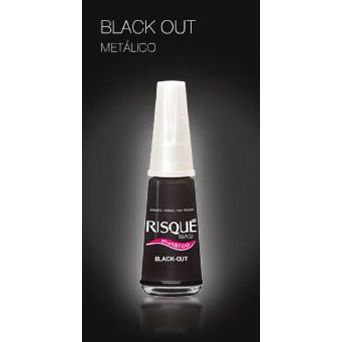 Esmalte de uñas Risqué Black Out grafito metalizado 8ml