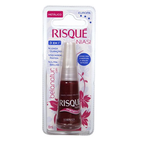 Esmalte de uñas Risqué Serenata granate metalizado 8ml