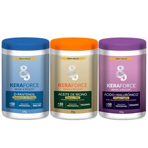 Kit Tratamiento B&B Keraforce HNR Cronograma Capilar 3x1Kg