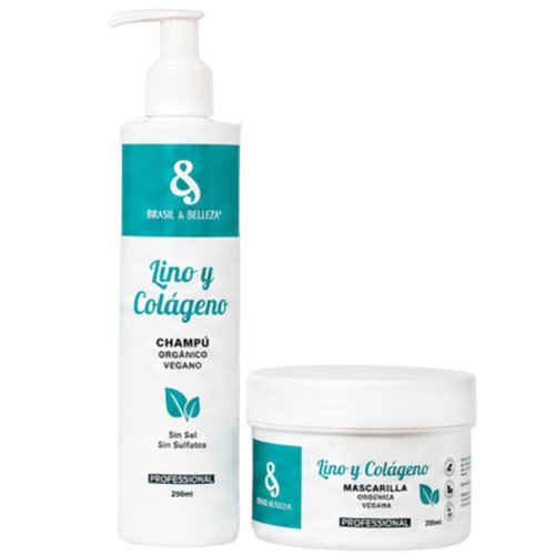 Kit Mantenimiento B&B Lino y Colágeno Home Care sin sal sin sulfatos 2x250ml