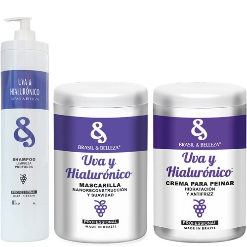 Kit Tratamiento B&B Uva y Hialurónico Nano Reconstrucción 3 productos