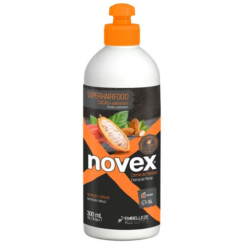 Crema de Peinar Novex SuperHairFood Cacao y Almendras vegano 300ml