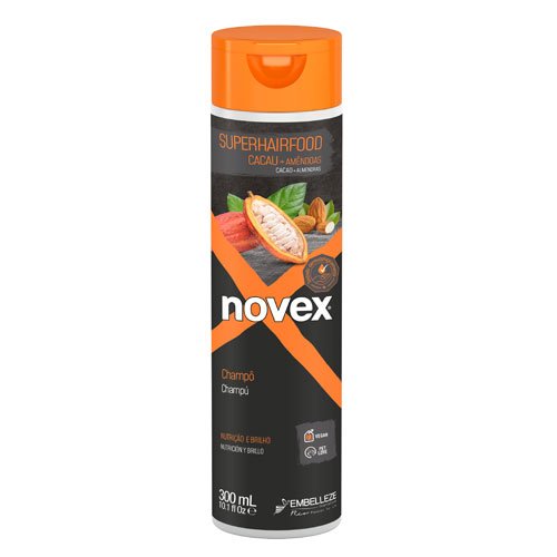 Champú Novex SuperHairFood Cacao y Almendras vegano sin sal 300ml