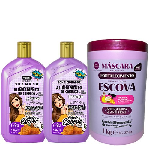 Maintenance pack Gota Dourada Straightened Hair 3 products