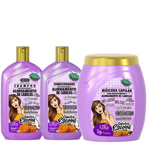 Maintenance pack Gota Dourada Straightened Hair 3 products