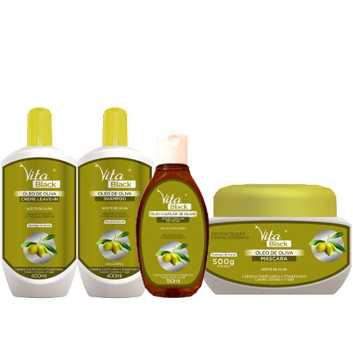 Pack mantenimiento VitaBlack Oliva sin sal ni sulfatos 4 productos