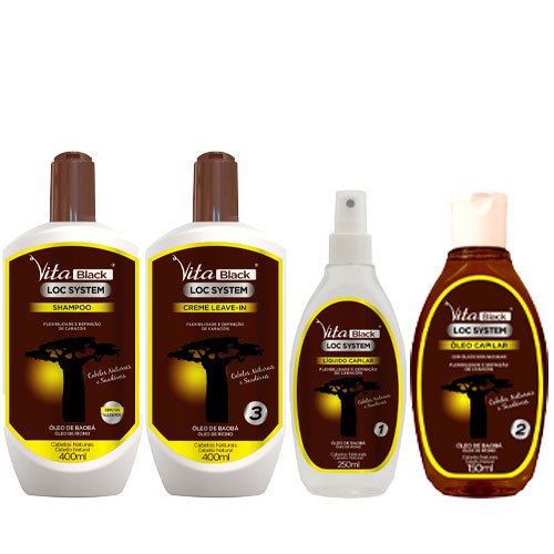 Pack mantenimiento VitaBlack Loc System sin sal ni sulfatos 4 productos