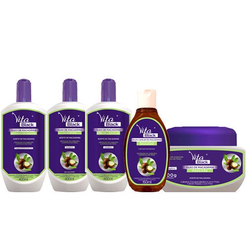 Pack mantenimiento VitaBlack Macadamia sin sal ni sulfatos 5 productos