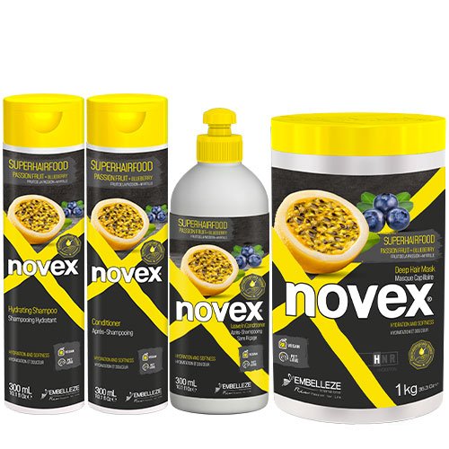 Maintenance pack Novex SuperHairFood Passio Fruit and Blueberry 4 products