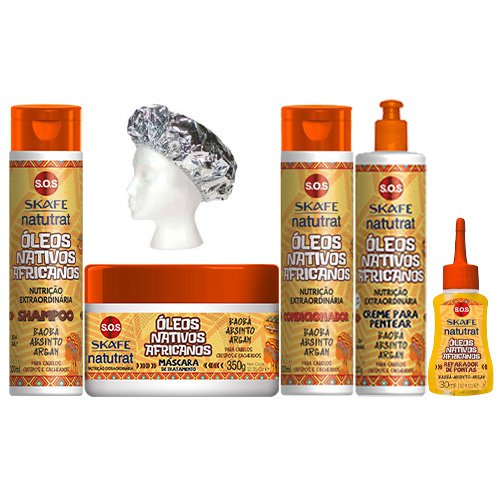 Pack Mantenimiento Skafe Natutrat Afro Hair Aceites 6 productos