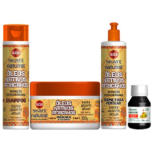 Maintenance pack Skafe Natutrat Afro Hair Native Oils 4 products